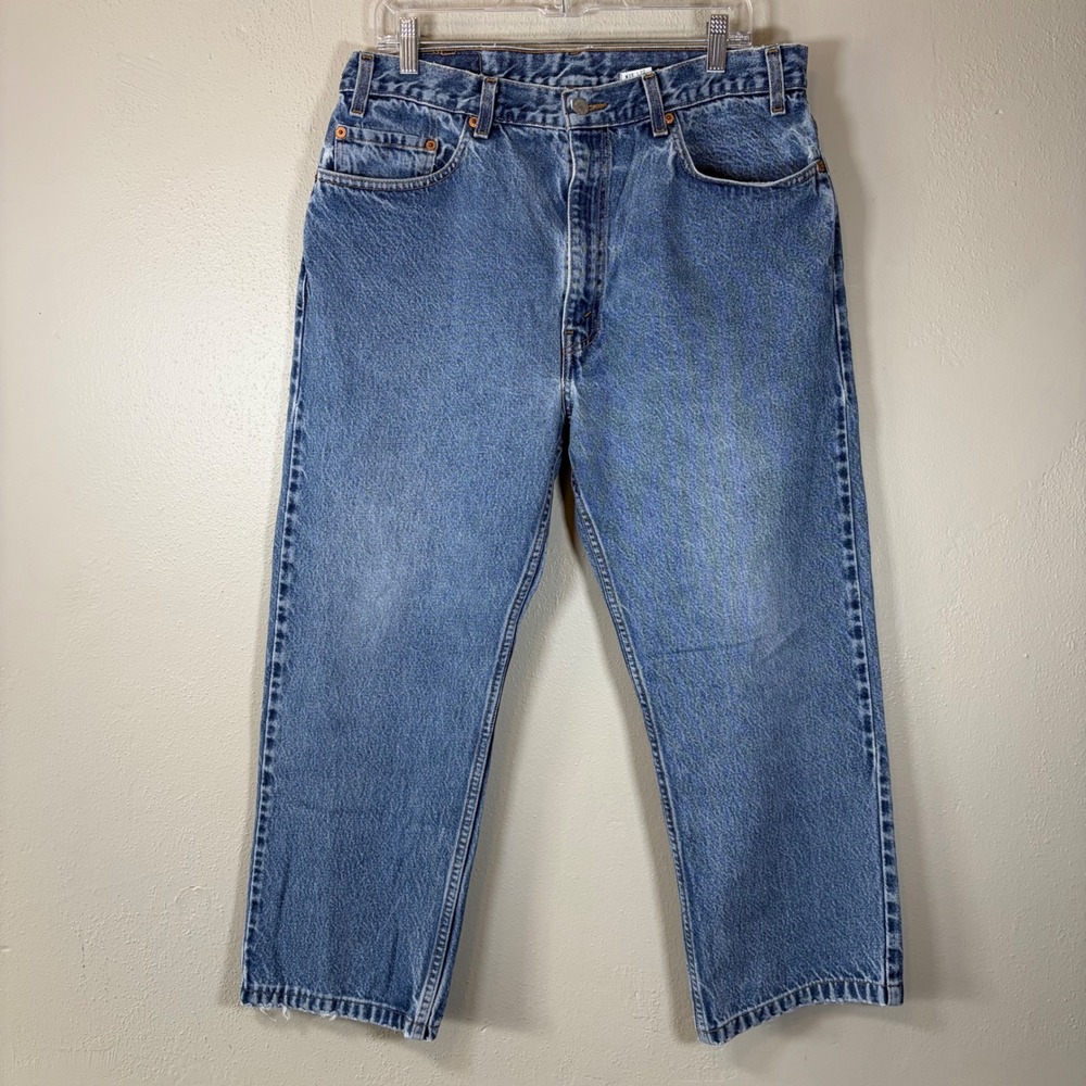 Levis 505 Regular Fit Straight Leg Jeans Blue Denim Mens 38x30 00505-0216